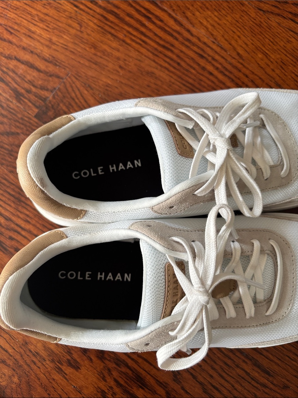 Cole Haan White & Beige Men's Lace-Up Sneakers - Picture 2 of 8